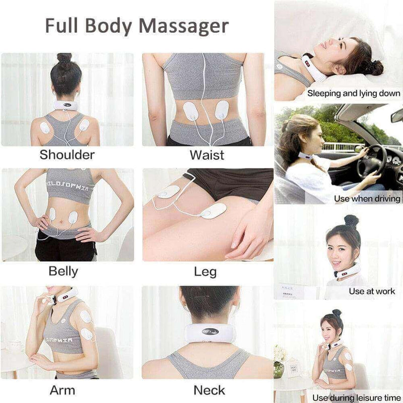 Massageador portátil elétrico de pescoço, costas e relaxamento localizado 6 em 1 - StressRelax - estoqueglobal